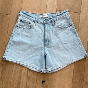 Abercrombie & Fitch Light Blue The Dad Short, High Rise Jean Shorts